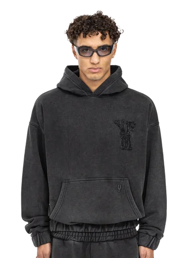 Yfm Washed Black Hoodie