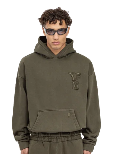 Yfm Washed Olive Hoodie